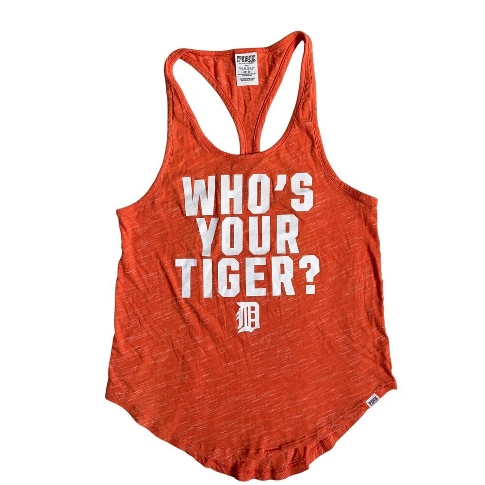 Victoria's Secret Pink x Detroit Tigers "Who's Your Tiger" Tank Top (Orange) XS